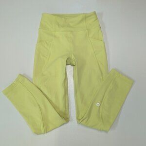 Lululemon Time To Sweat Crop 23" Lemon Vibe Size 2